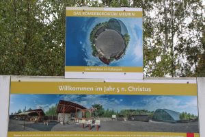 Willkommensplakat am Eingang des Römerbergwerks